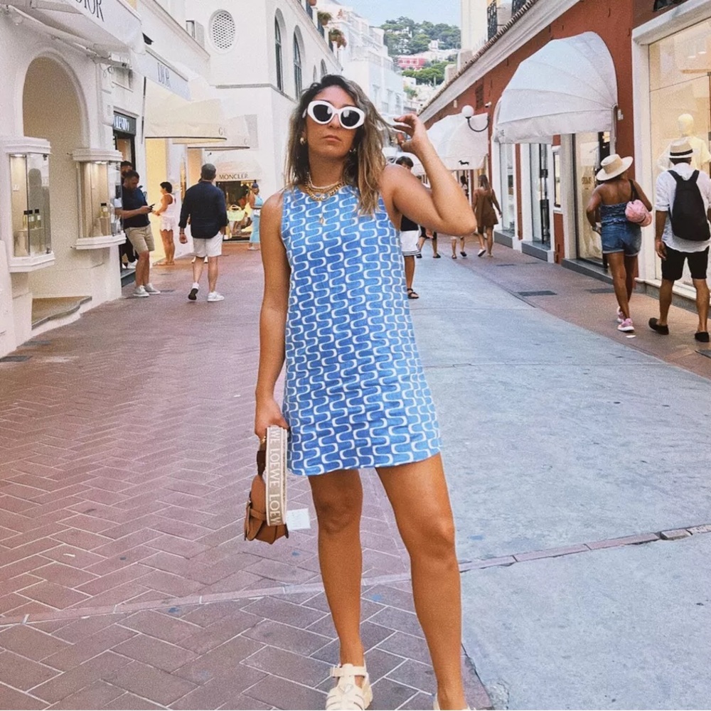 Reformation Jessi linen Mini Dress sz 0 in poolside